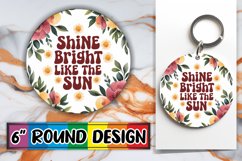 Blissful Keychain Circle Style, Flower Quote Product Image 1