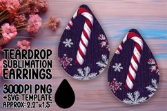 Bold Teardrop Earrings Sublimation Art , Holiday Product Image 1