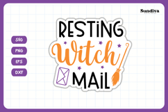 Halloween Small Business Packaging Sticker | Resting Witch Product Image 3