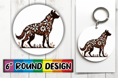 Bright Round Ornaments Sublimation, Flower Animals Product Image 1