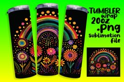 Celestial Shadowed Chroma: Sublimation Tumbler Art on Black Product Image 1