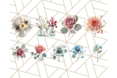 Whimsy Winter Florals Clipart PNG, Christmas Png Clipart Product Image 5