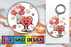 Whimsical Circle Ornaments Design, Valenines Heart Product Image 1