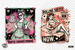 Vintage Summer Girl Baking PNG Product Image 1