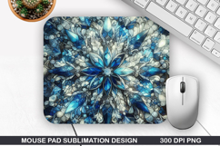 Snowflakes Mouse Pad Sublimation, Christmas Mouse Pad PNG Product Image 1