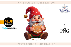 Watercolor Christmas gnomes, Christmas Gnomes Product Image 1
