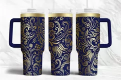 40oz Tumbler laser svg|Seamless Vintage Floral pattern wrap Product Image 4