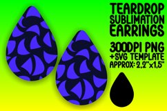 Neon Flare Teardrop Earring Sublimation Design Product Image 1