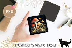 Cartoon Mushrooms Magnet, Forest Fridge Magnet Template Product Image 1