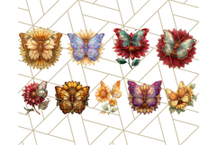 Stained Glass Butterfly and Sunflower PNG Clipart Product Image 5