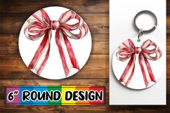 Pastel Watercolor Bow PNG Round Design for Sublimation Product Image 1