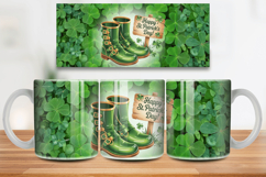 Lucky Irish Boots Happy St Patrick’s Day Mug Wrap PNG Sublim Product Image 1