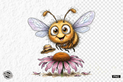 Summer Whimsical Bees PNG Clipart Product Image 1