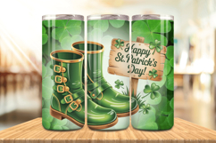 Lucky Irish Boots Happy St Patrick’s Day Tumbler Wrap PNG Su Product Image 1