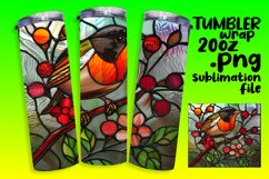 Elegant Stained Glass Birds Design Tumbler Wrap Product Image 1