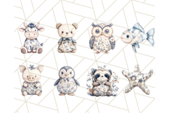 Blue Floral Stuffed Animal Clipart PNG, Cute Stuffed Animals Product Image 9