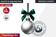 Christmas Baubles Clipart, Festive Holiday Ornaments PNG Product Image 1