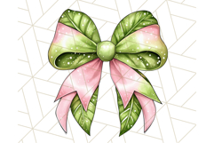 Watercolor Summer Bow Clipart PNG, Coquette Bright Bow Png Product Image 5
