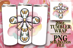 Joyful Inspirations 20oz tumbler wrap, Cross and Bow Product Image 1