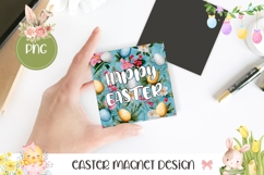 Happy Easter Magnet, Floral Square Coaster Template Product Image 1
