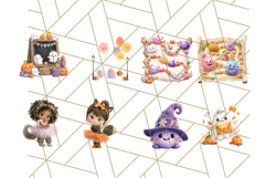 Halloween Costume Parade Clipart PNG with Monsters Clip Art Product Image 9