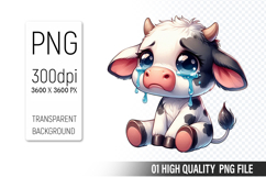 Cow Clipart PNG, Farm Animals Clipart, Rustic Farm Art Product Image 1
