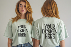 Comfort Colors 1717 Chalky Mint Front &amp; back T shirt mockups Product Image 1