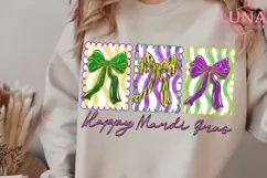 Happy Mardi Gras Png, Crawfish And Coquette Bow Carnival Png Product Image 2