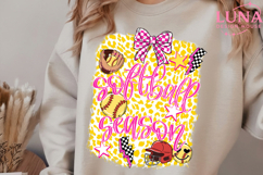 Softball Bow Png, Game Day Softball PNG, Floral Softball Bow Product Image 5