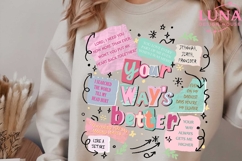 Christian Retro Png Jesus Way Your Way's Better Sublimation Product Image 1