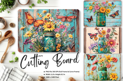 Mason Jars Flower Cutting Board Kitchen Chopping Board_73 Product Image 1