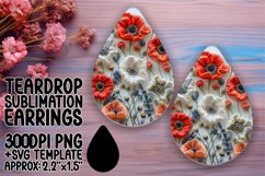 Floral Stitch Teardrop Earrings - Sublimation Excellence Product Image 1