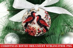 Christmas Quilling Round Ornament PNG | Santa | Sublimation Product Image 1