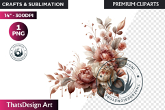 Ethereal Floral arrangements Clipart PNG Rose gold and blush Product Image 1