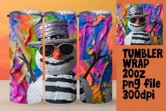 Holiday Snowman Sublimation Tumbler Wrap 20oz Summer Snow Product Image 1