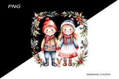 Winter Png, Christmas Kids Clipart, Folk Christmas Png Product Image 1