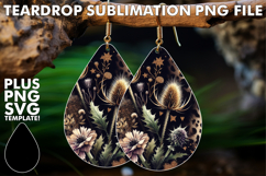 Dazzling Teardrop Earrings Gift PNG, Leopard Prints Product Image 1