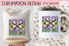 Mardi Gras PNG Sublimation design, Coquette Mardi gras shirt Product Image 4