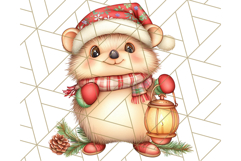 Vintage Christmas Clipart PNG, Cute Animals Holiday Elements Product Image 5