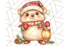Vintage Christmas Clipart PNG, Cute Animals Holiday Elements Product Image 5