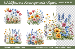 Wildflowers Arrangements Clipart PNG Product Image 1
