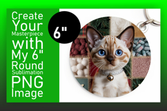 Cute Round Design Keychain Template , Holiday Pets Product Image 1