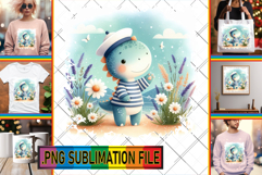 VIBRANT TSHIRT Designs PNG, Cute Dino Product Image 1