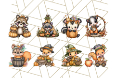 Woodland Autumn Parade Clipart 64 PNG Fall Animals Product Image 9