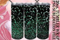 Sparkly Flower &amp; Leopard Tumbler Wrap - Sublimation Glam Product Image 1