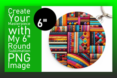 Sophisticated Round Design Keychain Template , Patchwork Product Image 1