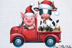 Cute Watercolor Christmas Farm Clipart PNG Product Image 1