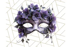 Vintage Garden Masquerade Floral Eye Mask PNG Clipart Product Image 5