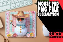 Holiday Snowman Sublimation Mouse Pad - Summer Snow Delight Product Image 1