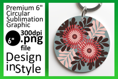 Playful Circle Design Keychain Artwork , Flowers Product Image 1